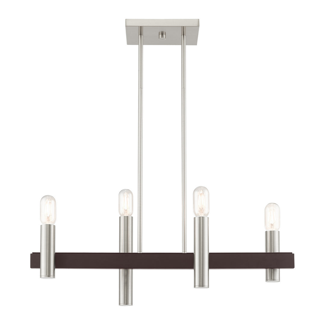 Livex Helsinki 46864-91 Pendant Light - Brushed Nickel w/ Bronzes