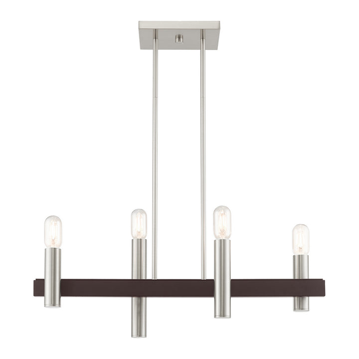 Livex Helsinki 46864-91 Pendant Light - Brushed Nickel w/ Bronzes
