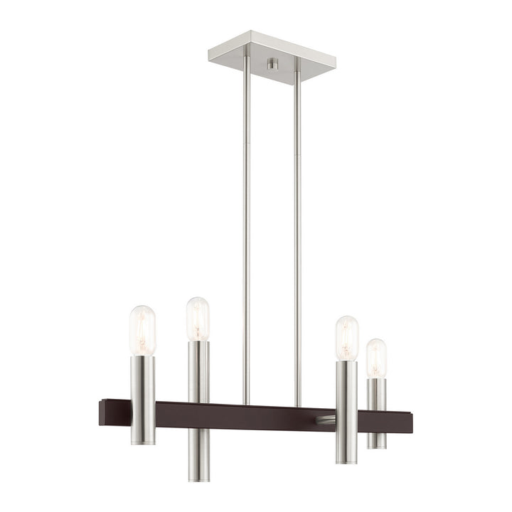 Livex Helsinki 46864-91 Pendant Light - Brushed Nickel w/ Bronzes