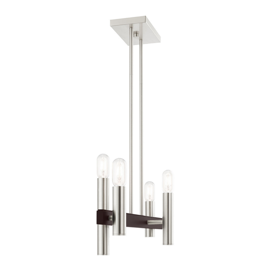 Livex Helsinki 46864-91 Pendant Light - Brushed Nickel w/ Bronzes