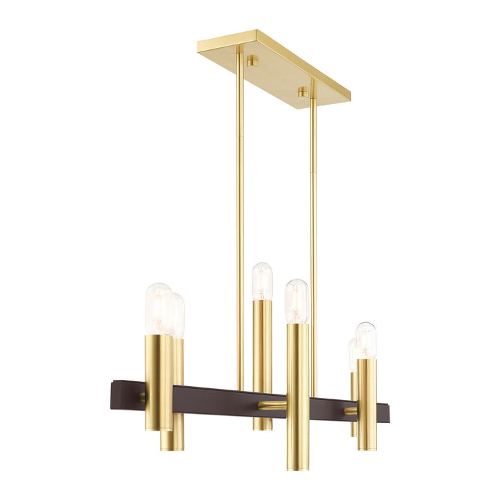Livex Helsinki 46866-12 Pendant Light - Satin Brass w/ Bronzes