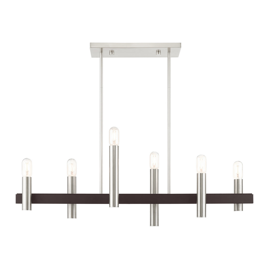 Livex Helsinki 46866-91 Pendant Light - Brushed Nickel w/ Bronzes