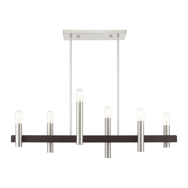 Livex Helsinki 46866-91 Pendant Light - Brushed Nickel w/ Bronzes