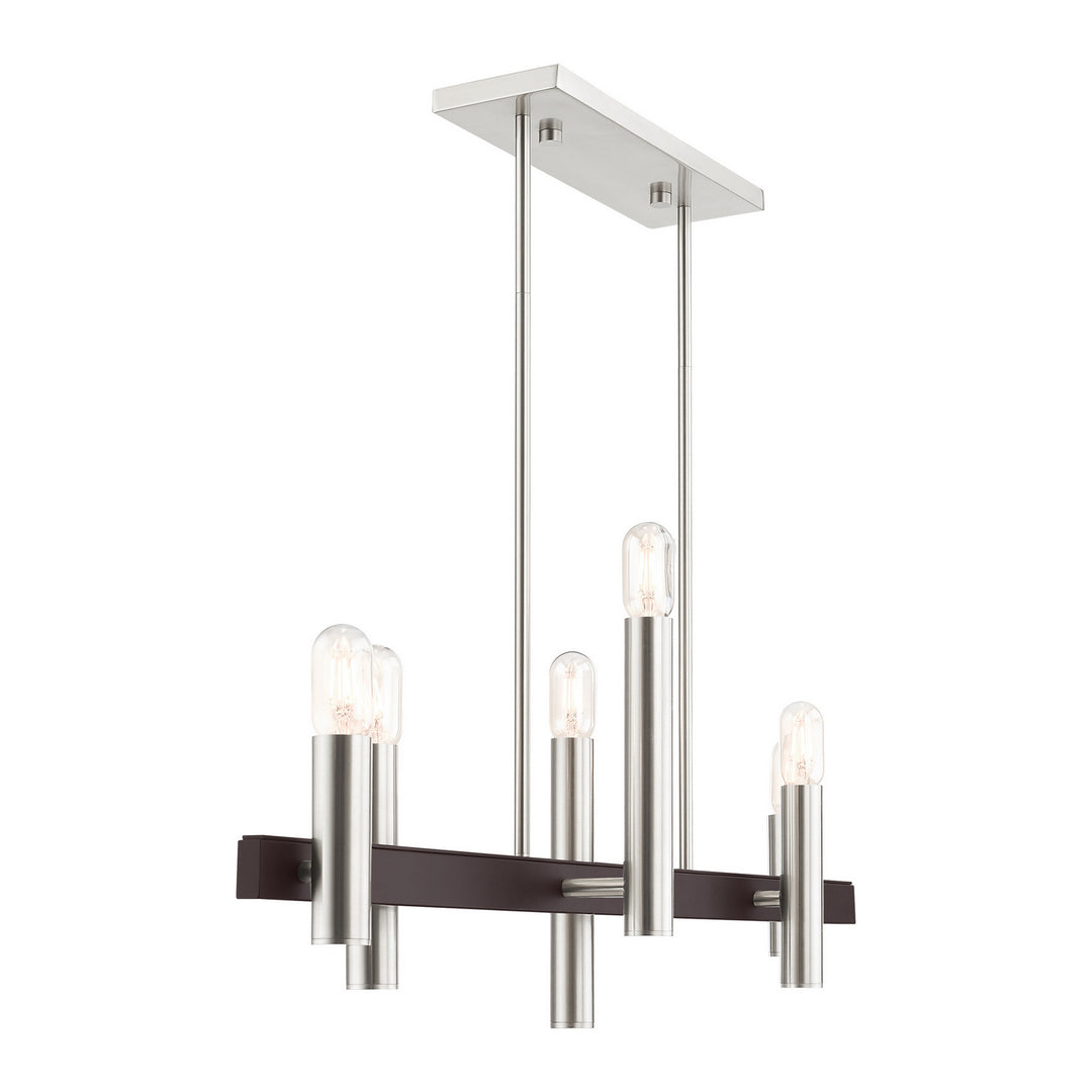 Livex Helsinki 46866-91 Pendant Light - Brushed Nickel w/ Bronzes