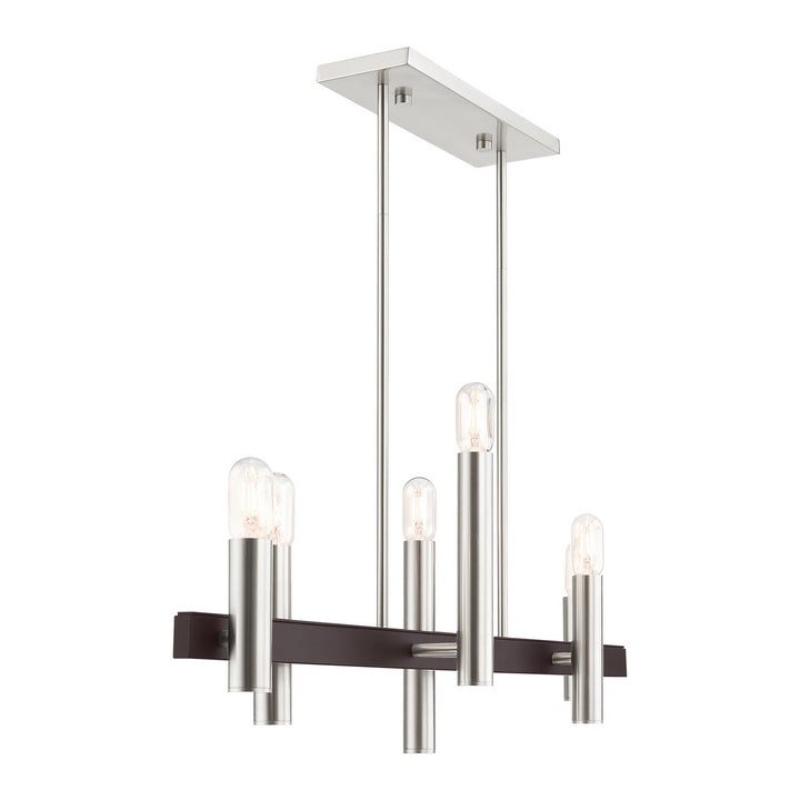 Livex Helsinki 46866-91 Pendant Light - Brushed Nickel w/ Bronzes