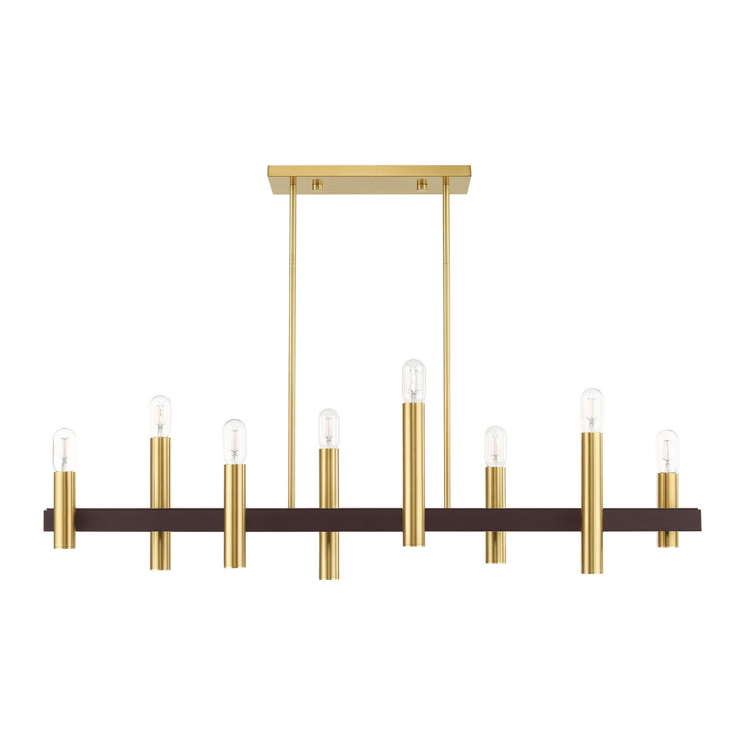 Livex Helsinki 46868-12 Pendant Light - Satin Brass w/ Bronzes
