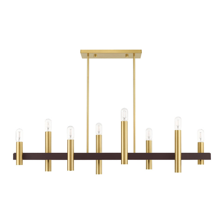 Livex Helsinki 46868-12 Pendant Light - Satin Brass w/ Bronzes