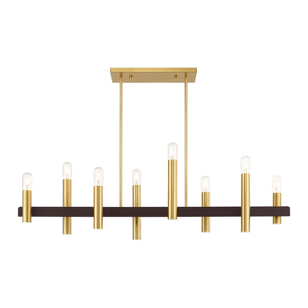 Livex Helsinki 46868-12 Pendant Light - Satin Brass w/ Bronzes