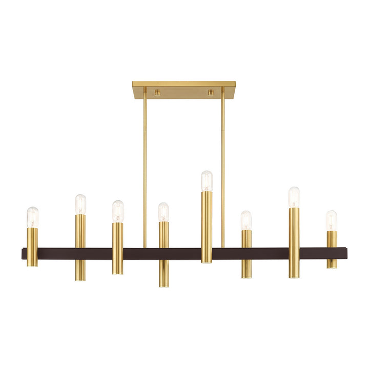 Livex Helsinki 46868-12 Pendant Light - Satin Brass w/ Bronzes