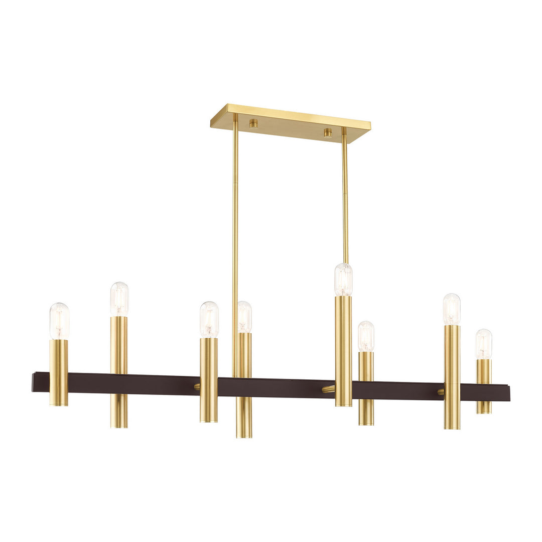 Livex Helsinki 46868-12 Pendant Light - Satin Brass w/ Bronzes