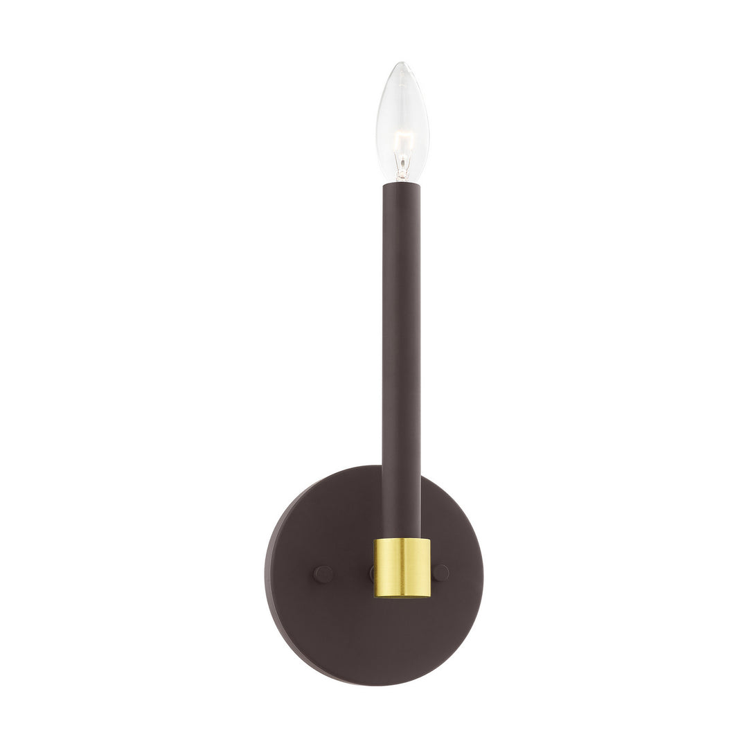 Livex Karlstad 46881-07 Wall Sconce Light - Bronze w/ Satin Brasss