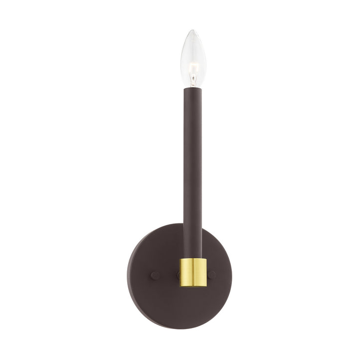 Livex Karlstad 46881-07 Wall Sconce Light - Bronze w/ Satin Brasss