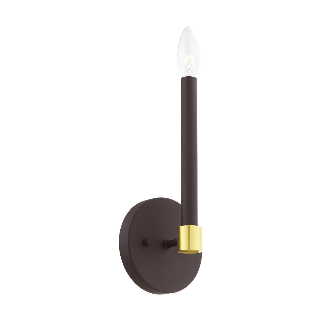 Livex Karlstad 46881-07 Wall Sconce Light - Bronze w/ Satin Brasss