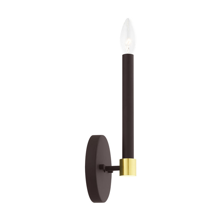 Livex Karlstad 46881-07 Wall Sconce Light - Bronze w/ Satin Brasss