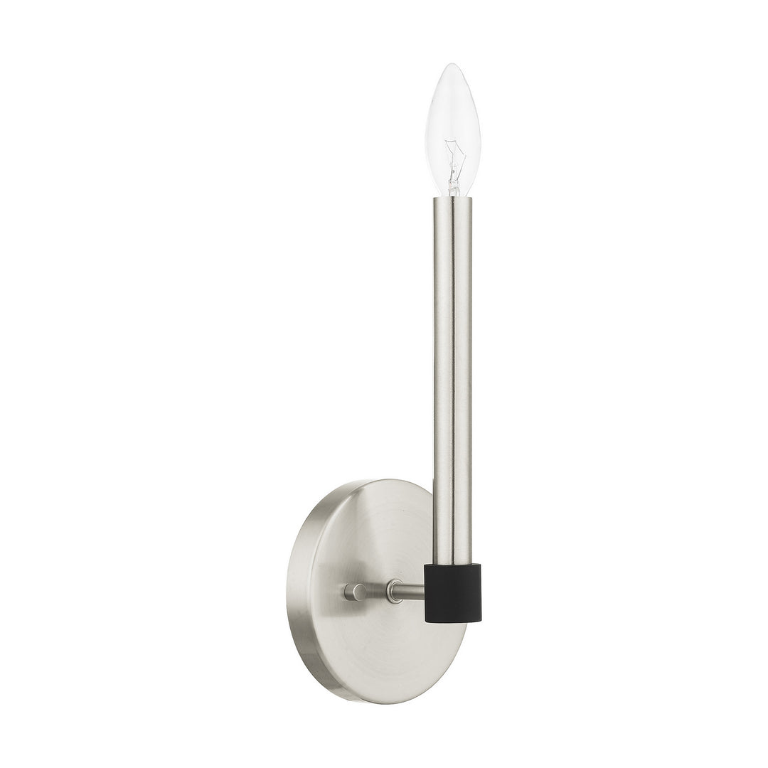 Livex Karlstad 46881-91 Wall Sconce Light - Brushed Nickel w/ Blacks