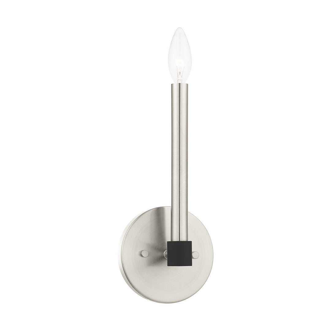 Livex Karlstad 46881-91 Wall Sconce Light - Brushed Nickel w/ Blacks