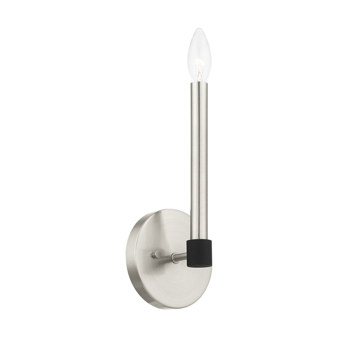 Livex Karlstad 46881-91 Wall Sconce Light - Brushed Nickel w/ Blacks