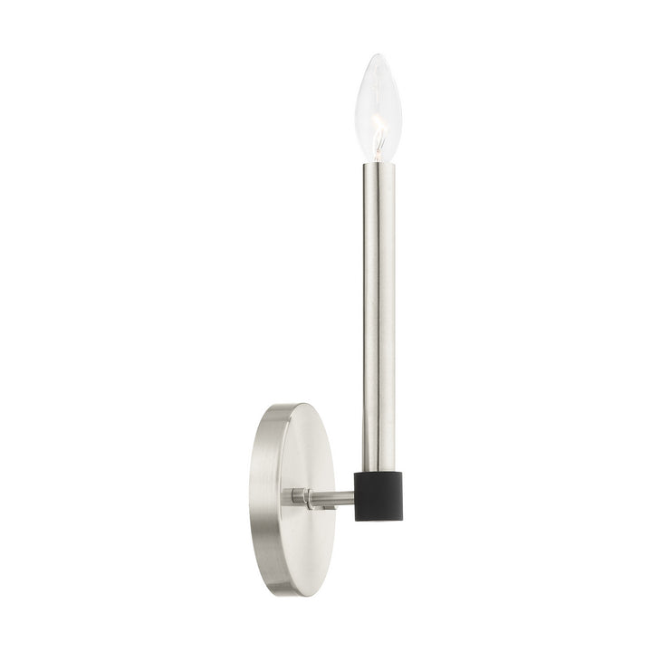 Livex Karlstad 46881-91 Wall Sconce Light - Brushed Nickel w/ Blacks