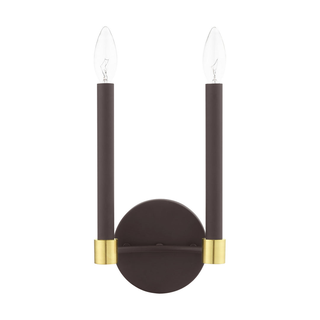 Livex Karlstad 46882-07 Wall Sconce Light - Bronze w/ Satin Brasss
