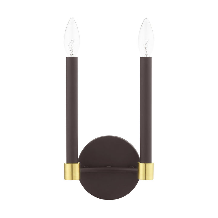 Livex Karlstad 46882-07 Wall Sconce Light - Bronze w/ Satin Brasss
