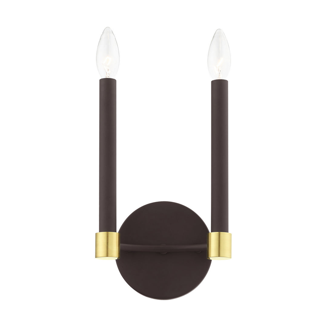 Livex Karlstad 46882-07 Wall Sconce Light - Bronze w/ Satin Brasss
