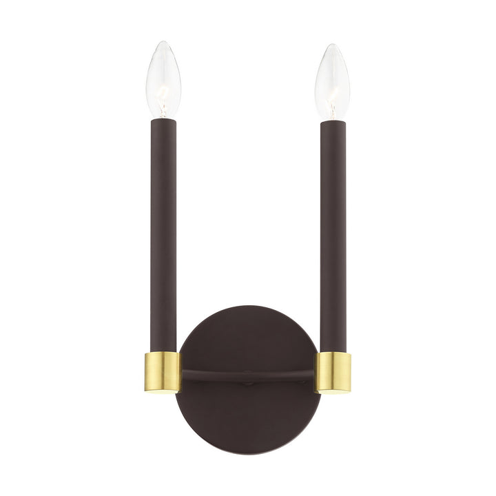 Livex Karlstad 46882-07 Wall Sconce Light - Bronze w/ Satin Brasss