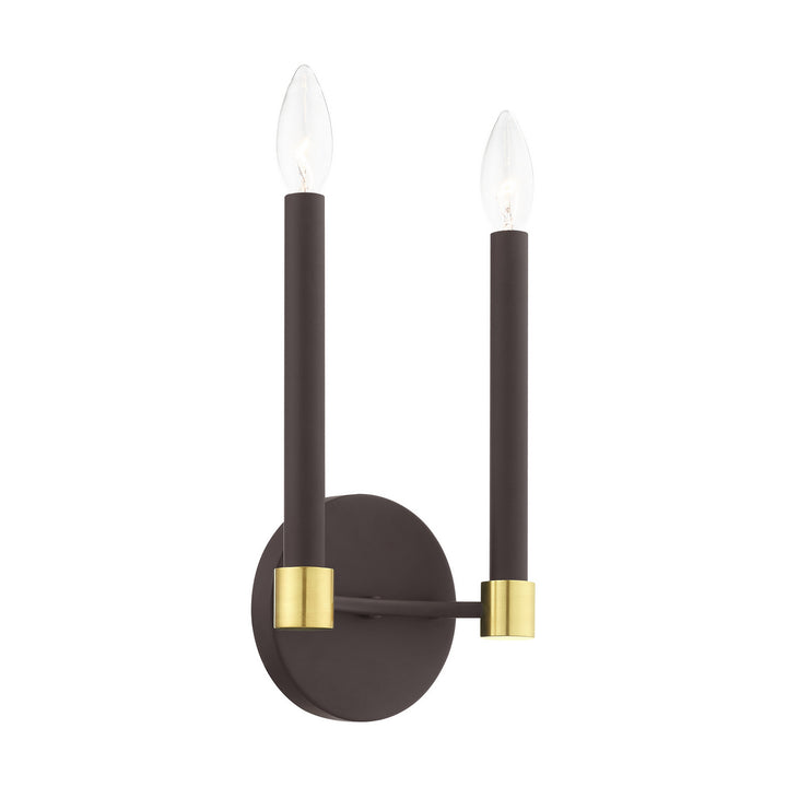Livex Karlstad 46882-07 Wall Sconce Light - Bronze w/ Satin Brasss