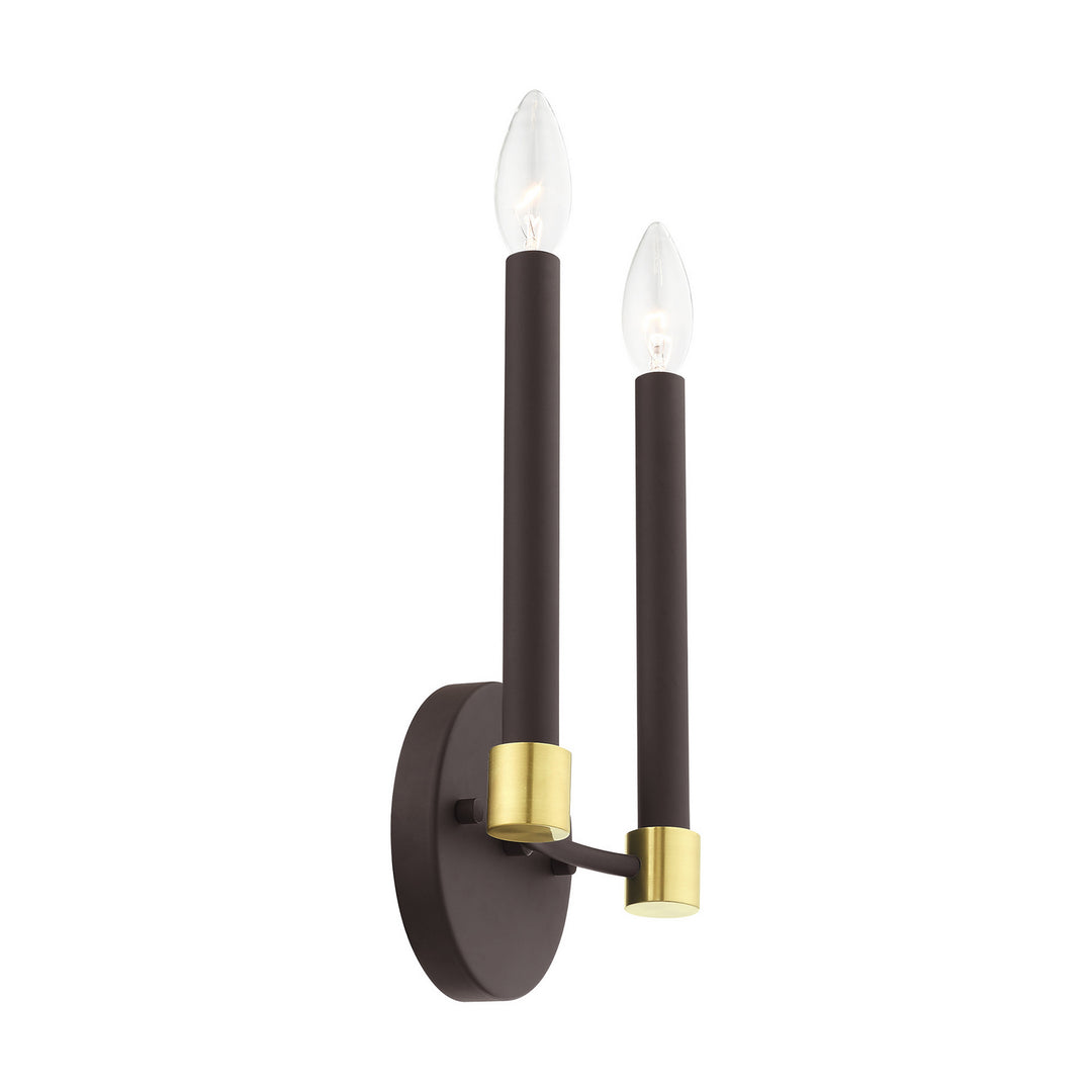 Livex Karlstad 46882-07 Wall Sconce Light - Bronze w/ Satin Brasss
