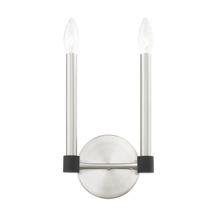 Livex Karlstad 46882-91 Wall Sconce Light - Brushed Nickel w/ Blacks