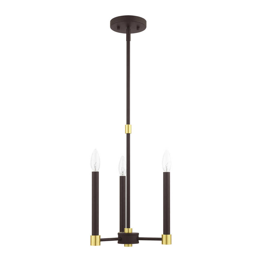 Livex Karlstad 46883-07 Chandelier Light - Bronze w/ Satin Brasss