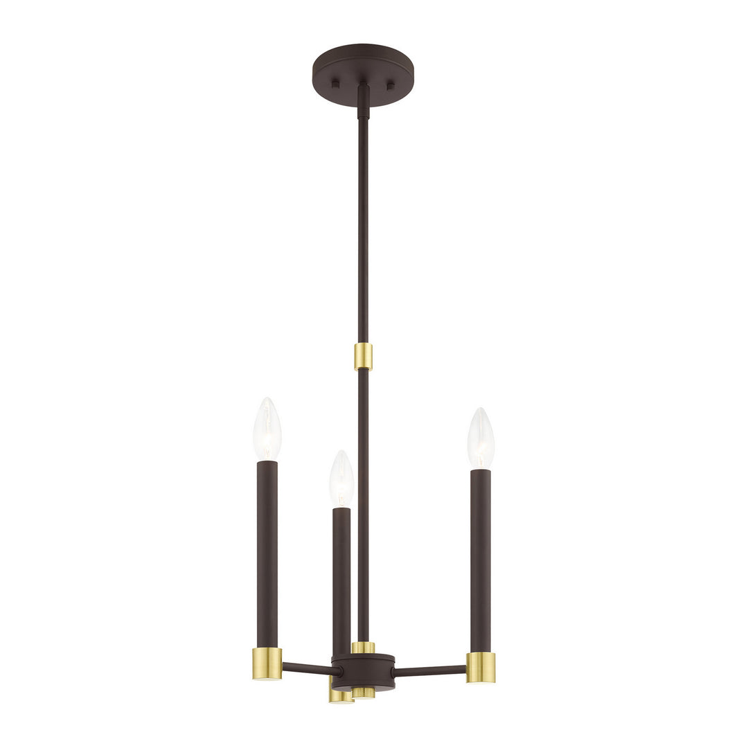 Livex Karlstad 46883-07 Chandelier Light - Bronze w/ Satin Brasss