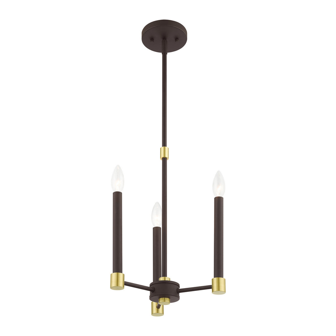 Livex Karlstad 46883-07 Chandelier Light - Bronze w/ Satin Brasss