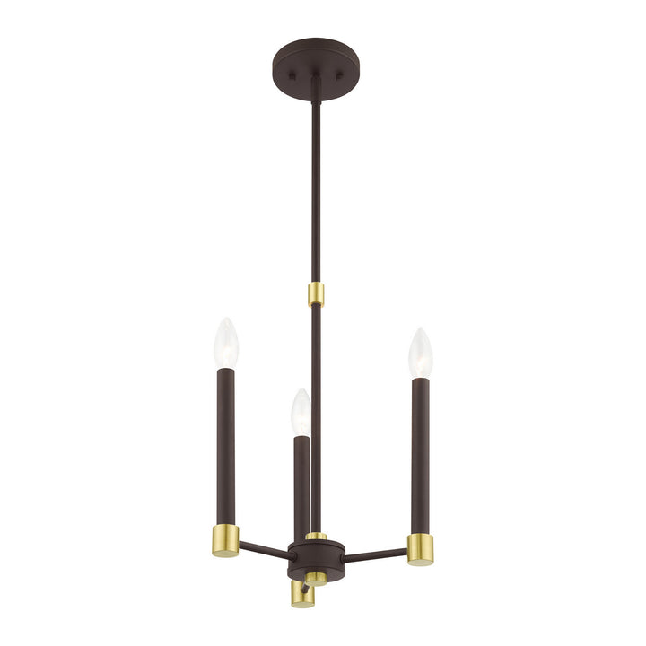 Livex Karlstad 46883-07 Chandelier Light - Bronze w/ Satin Brasss