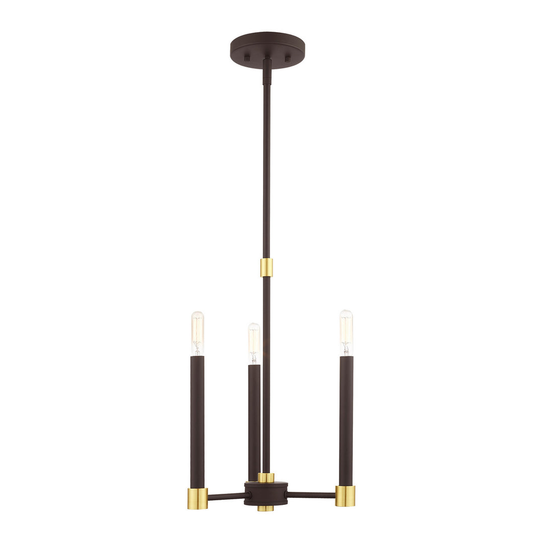 Livex Karlstad 46883-07 Chandelier Light - Bronze w/ Satin Brasss