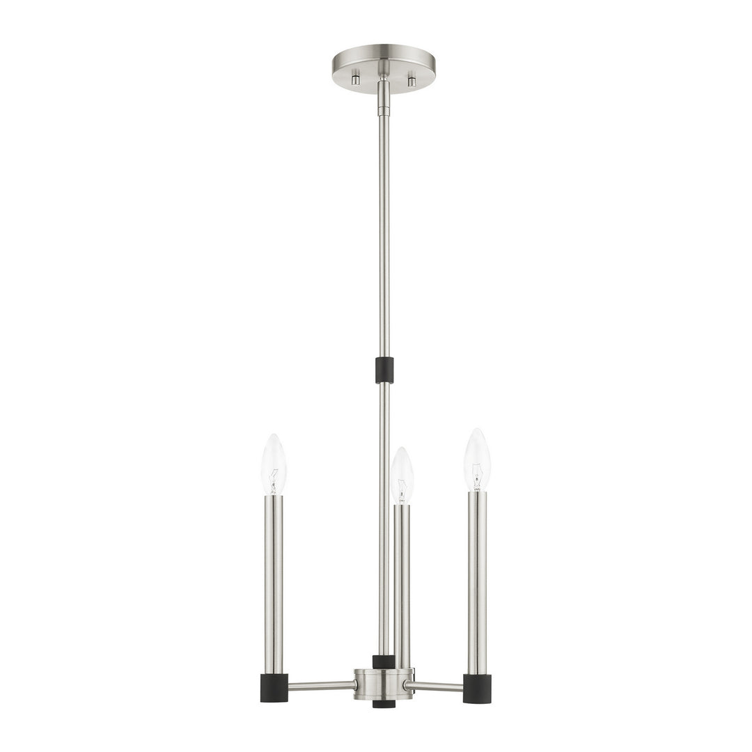 Livex Karlstad 46883-91 Chandelier Light - Brushed Nickel w/ Blacks