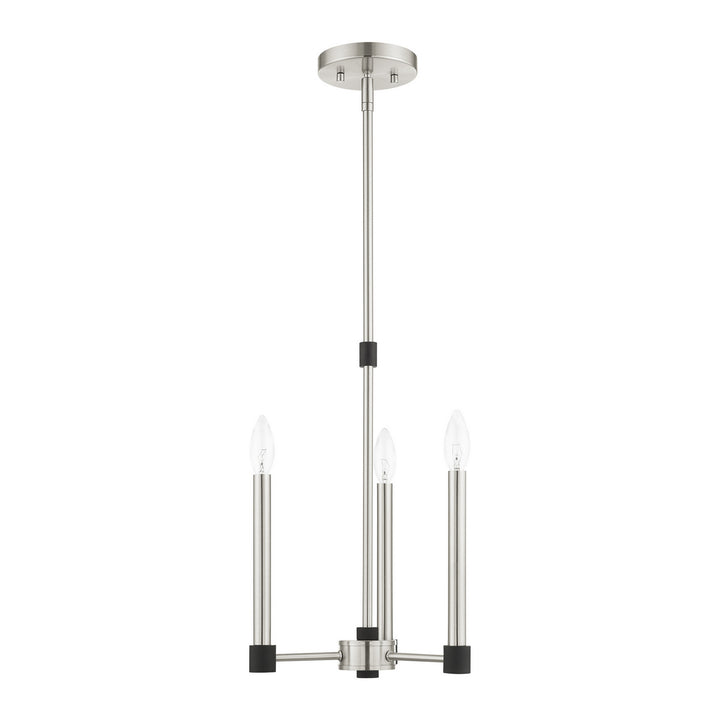 Livex Karlstad 46883-91 Chandelier Light - Brushed Nickel w/ Blacks