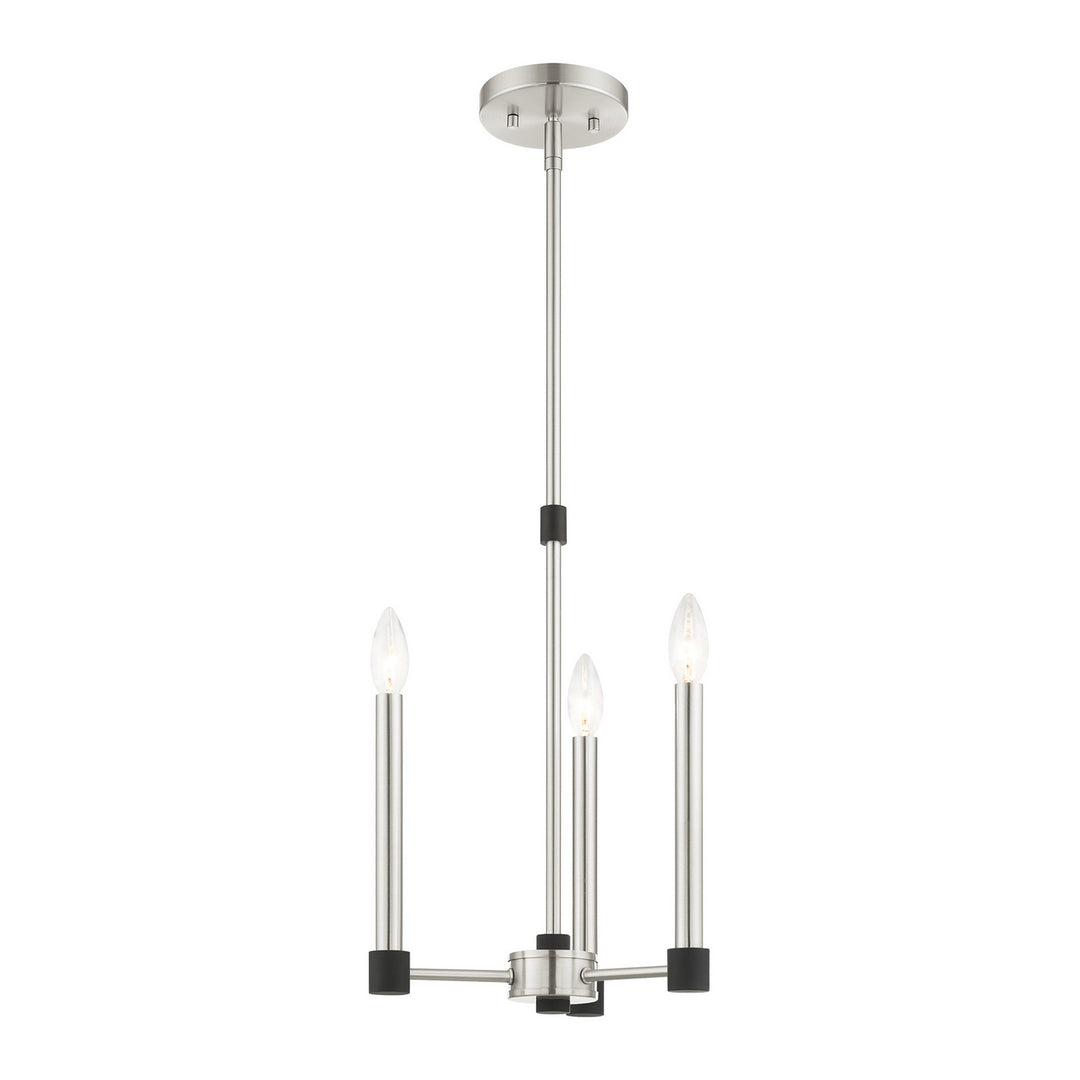Livex Karlstad 46883-91 Chandelier Light - Brushed Nickel w/ Blacks
