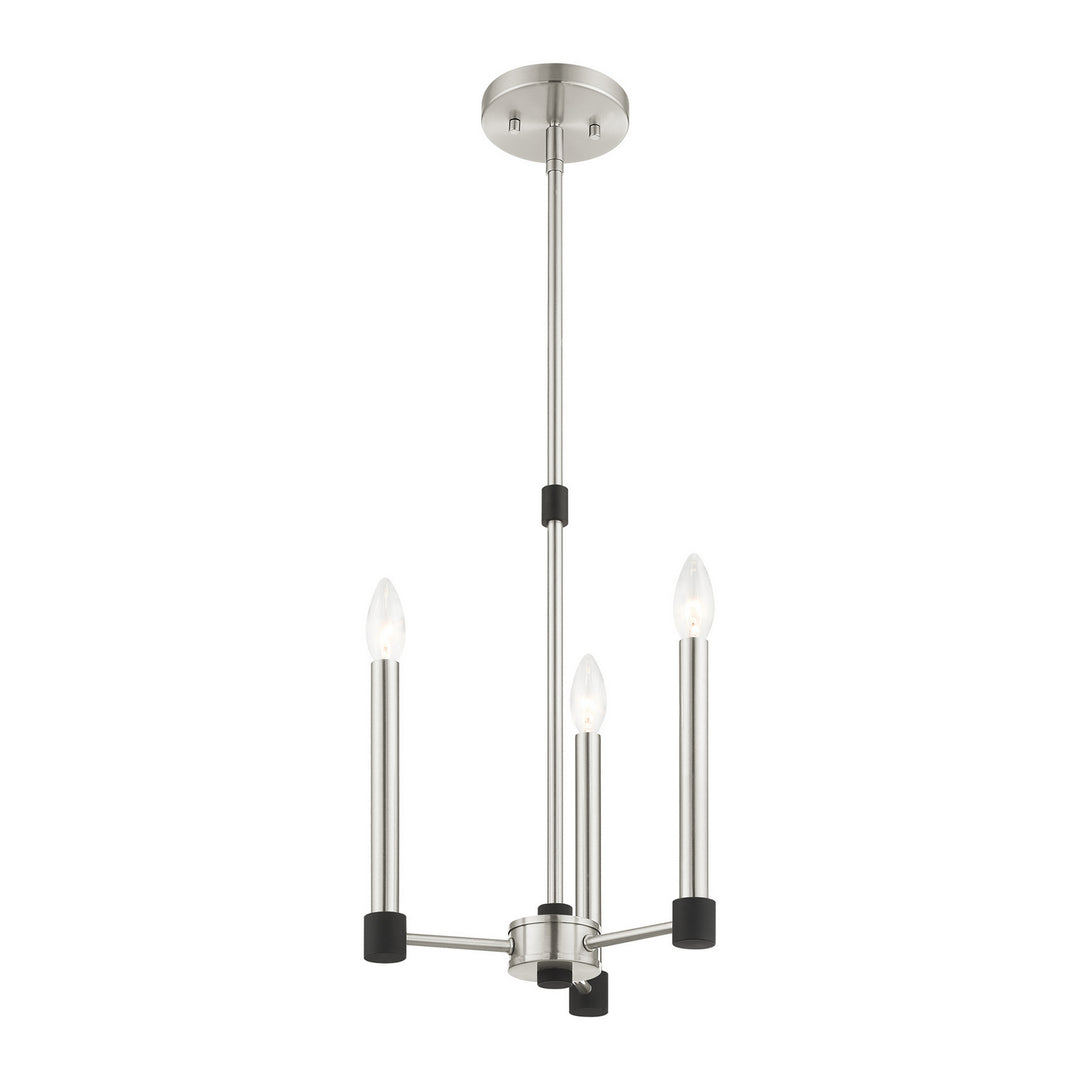 Livex Karlstad 46883-91 Chandelier Light - Brushed Nickel w/ Blacks