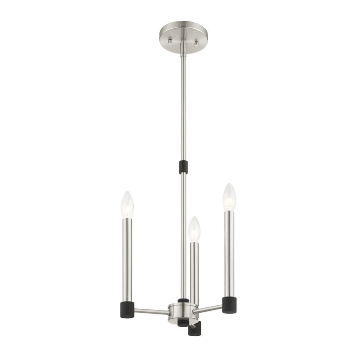 Livex Karlstad 46883-91 Chandelier Light - Brushed Nickel w/ Blacks