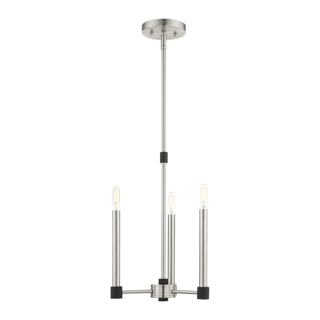 Livex Karlstad 46883-91 Chandelier Light - Brushed Nickel w/ Blacks