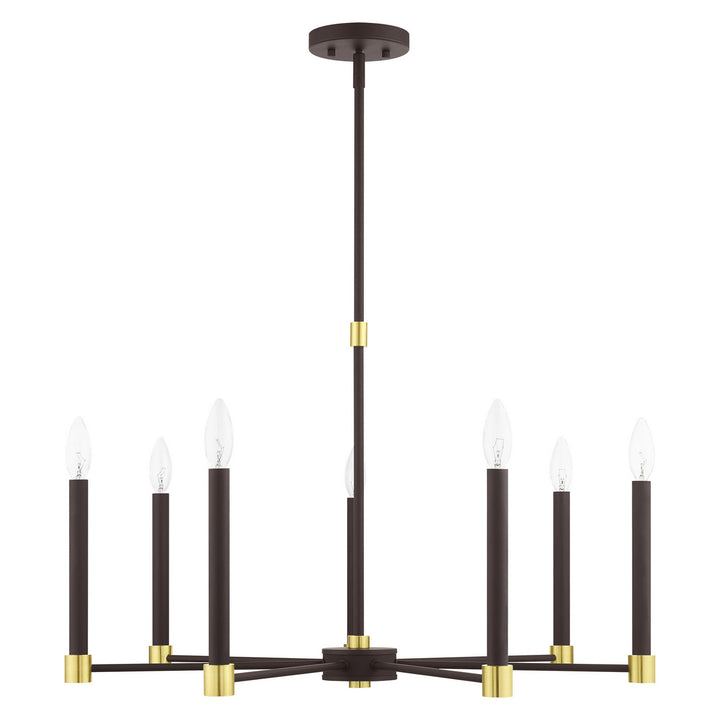 Livex Karlstad 46887-07 Chandelier Light - Bronze w/ Satin Brasss