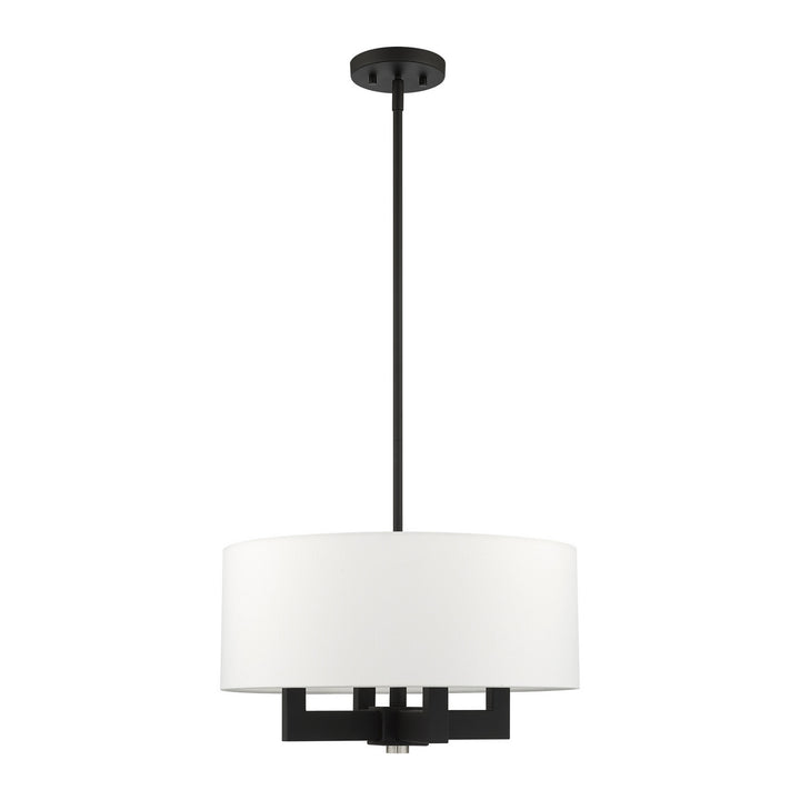 Livex Cresthaven 48784-04 Chandelier Light - Black w/ Brushed Nickels