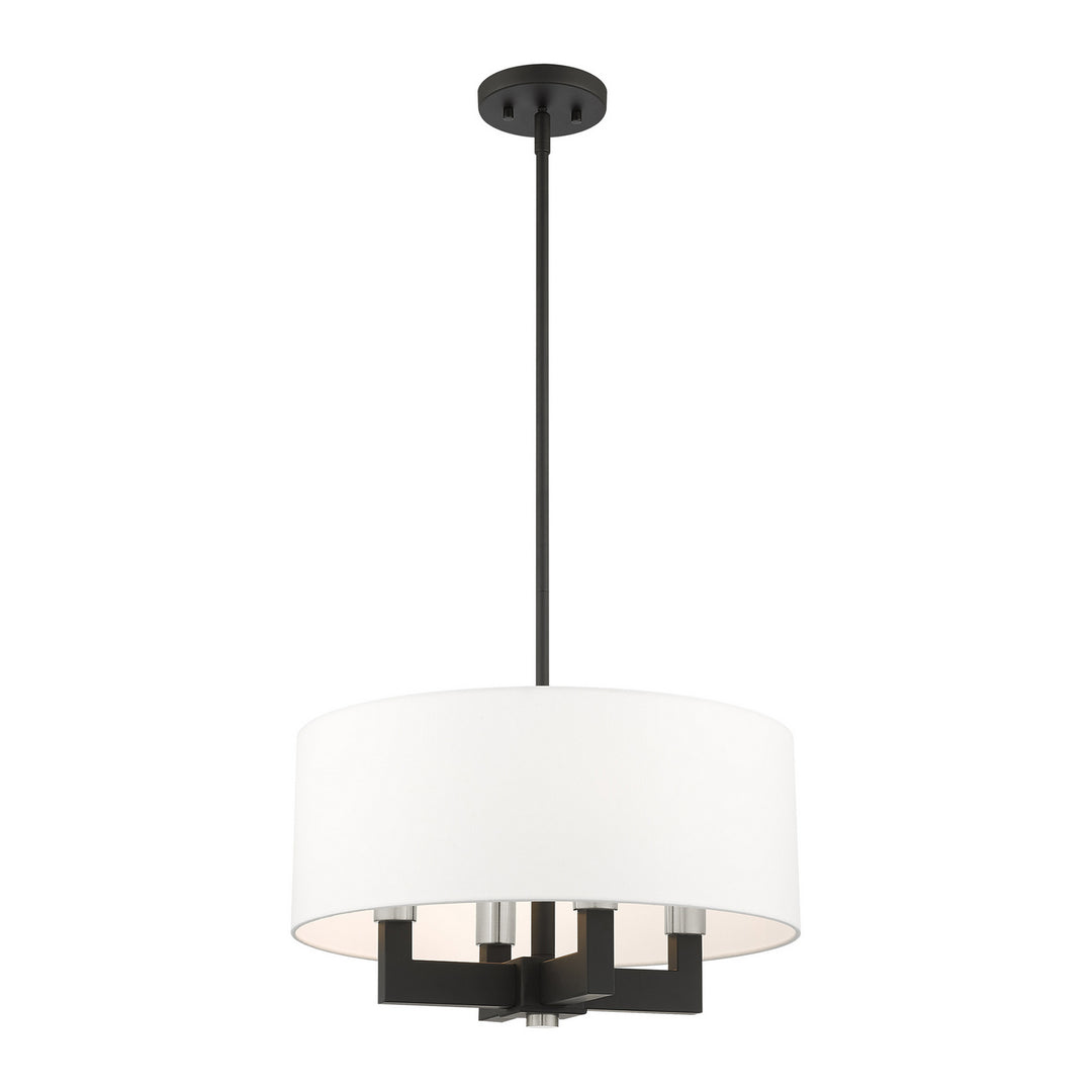Livex Cresthaven 48784-04 Chandelier Light - Black w/ Brushed Nickels