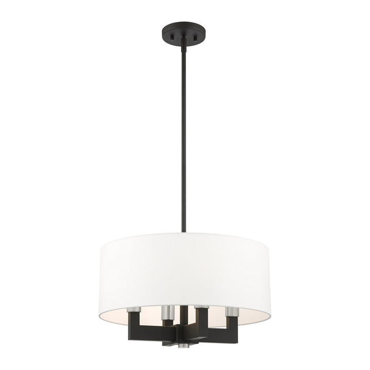 Livex Cresthaven 48784-04 Chandelier Light - Black w/ Brushed Nickels