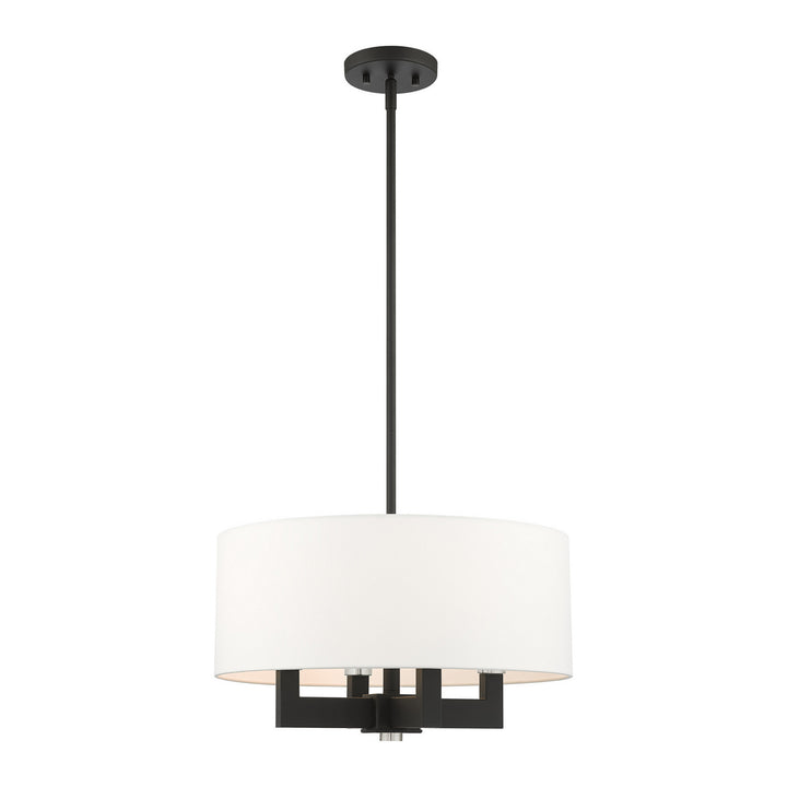 Livex Cresthaven 48784-04 Chandelier Light - Black w/ Brushed Nickels