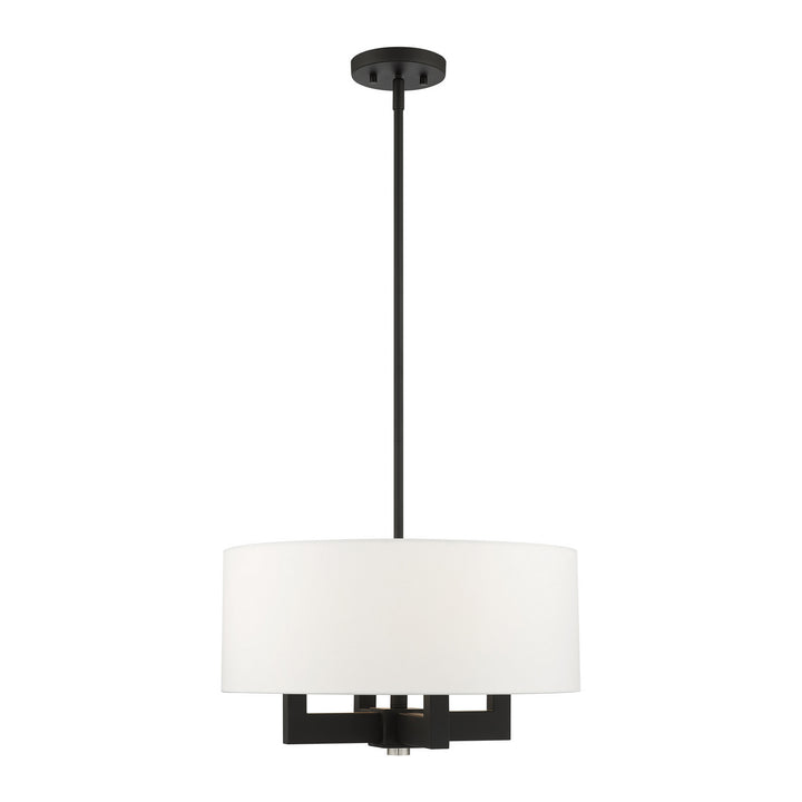 Livex Cresthaven 48784-04 Chandelier Light - Black w/ Brushed Nickels