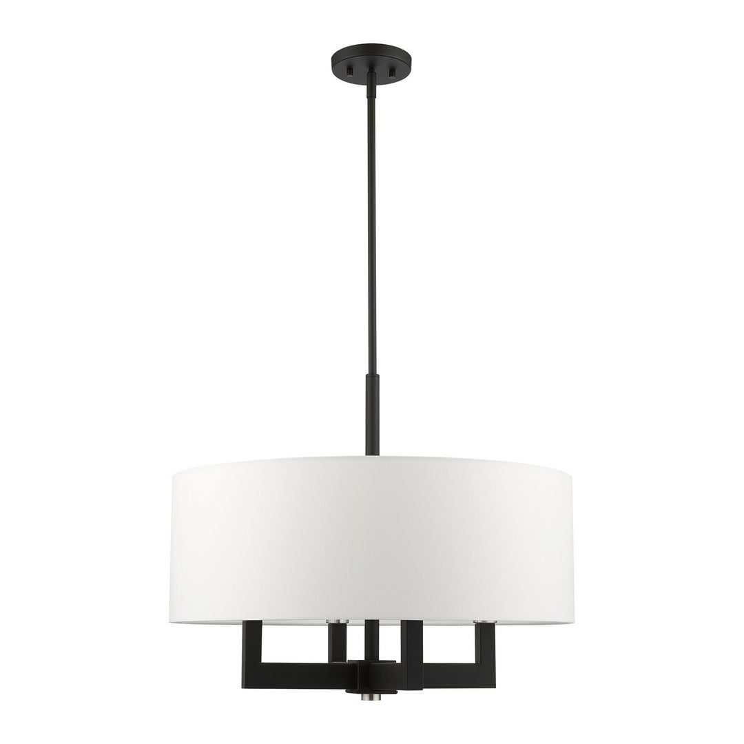 Livex Cresthaven 48786-04 Chandelier Light - Black w/ Brushed Nickels