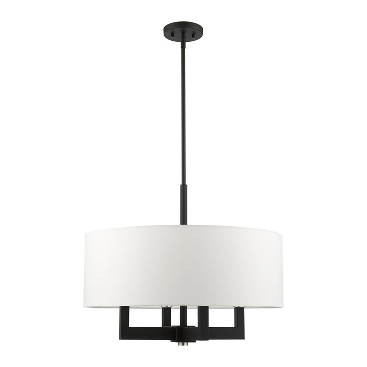 Livex Cresthaven 48786-04 Chandelier Light - Black w/ Brushed Nickels