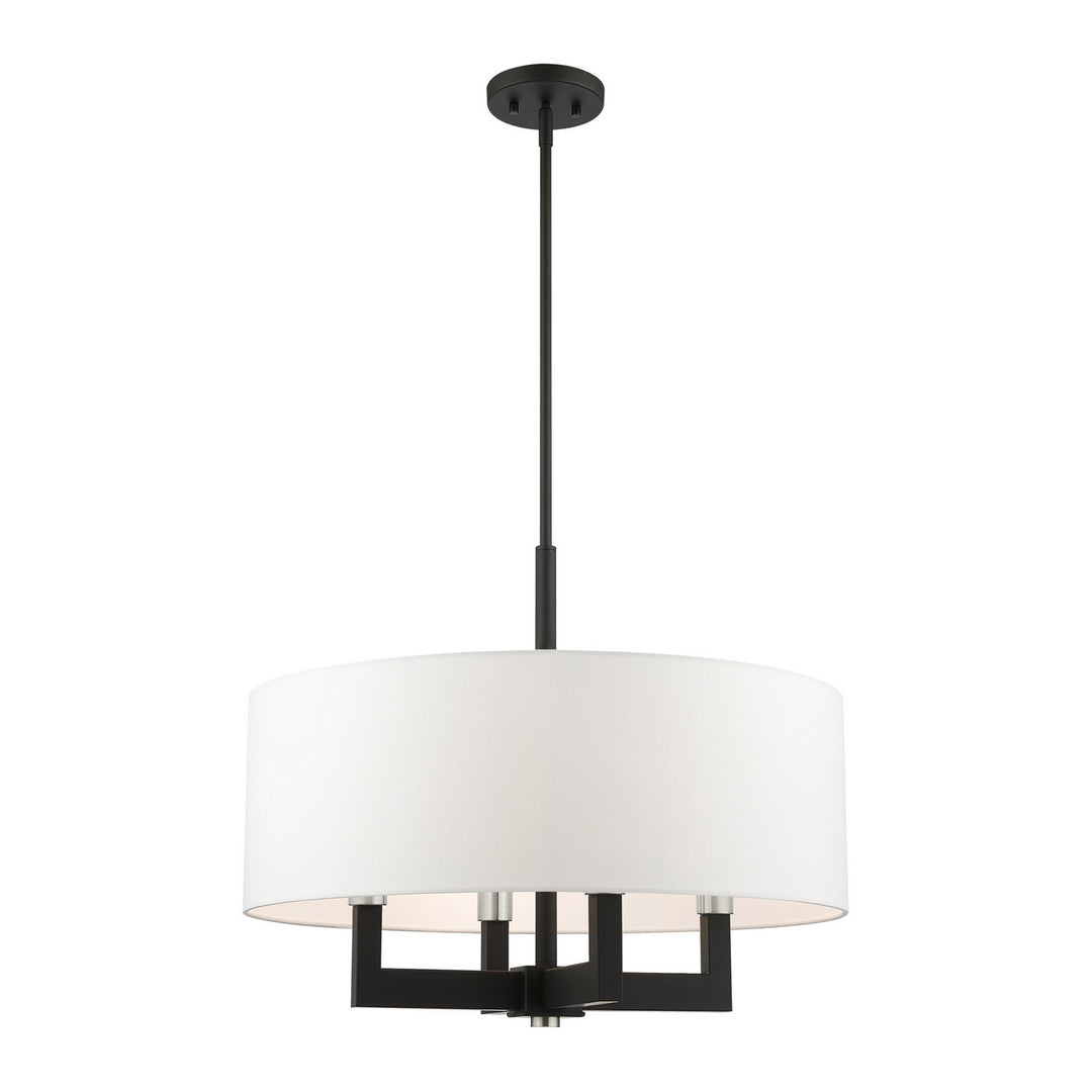 Livex Cresthaven 48786-04 Chandelier Light - Black w/ Brushed Nickels