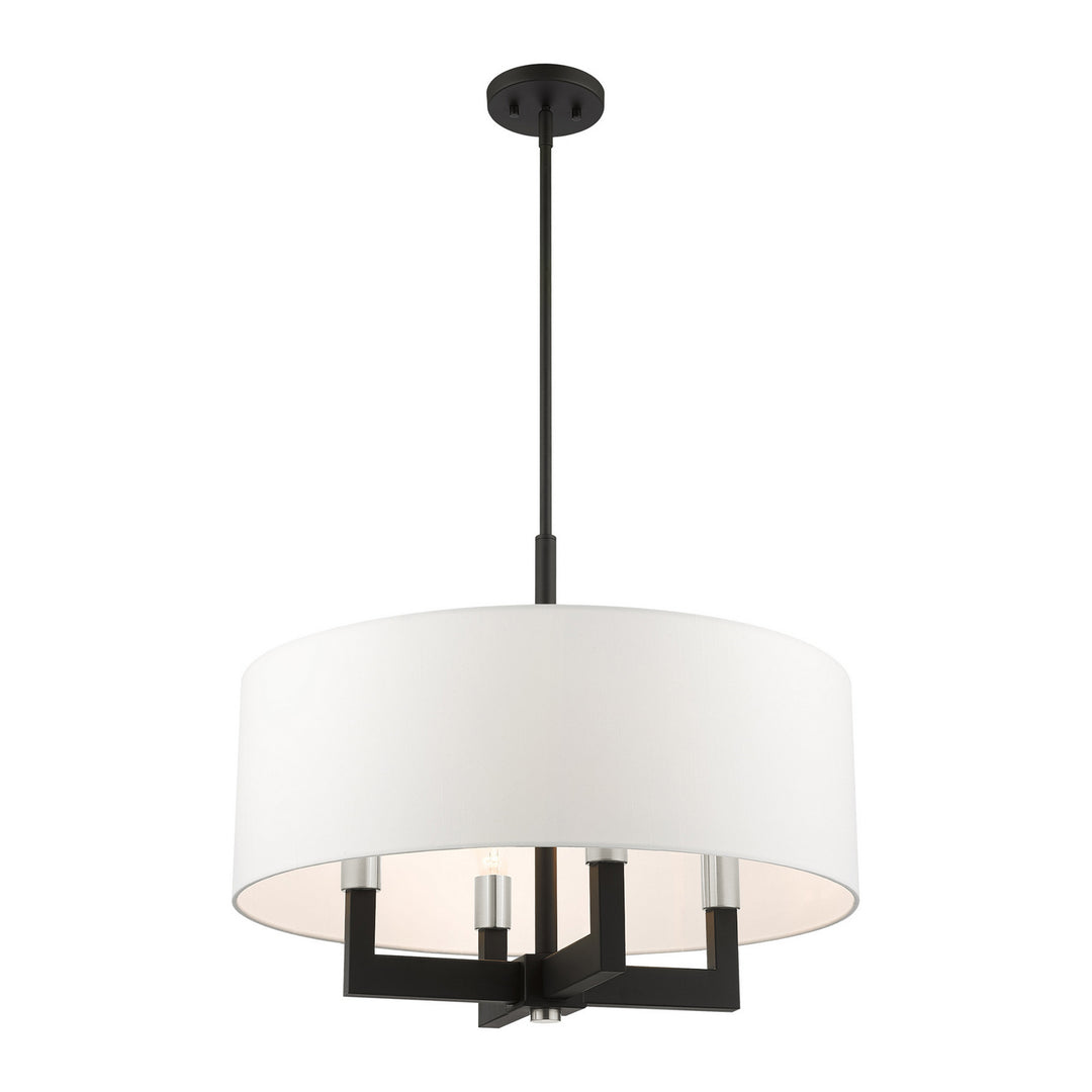 Livex Cresthaven 48786-04 Chandelier Light - Black w/ Brushed Nickels